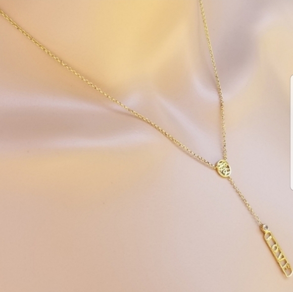 GOLD OVER STERLING SILVER SKIPPYDIGGY "LOVE"  DESIGNER INSPIRED NECKLACE - Picture 2 of 6